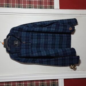 XXL Mens JOHN WAYNE Stock Supply blue plaid fleece